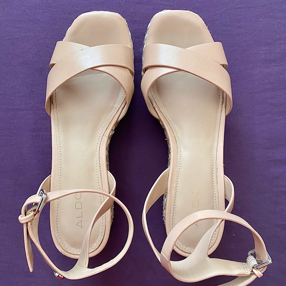 Aldo Nude Launia Wedge Sandals - Picture 1 of 6